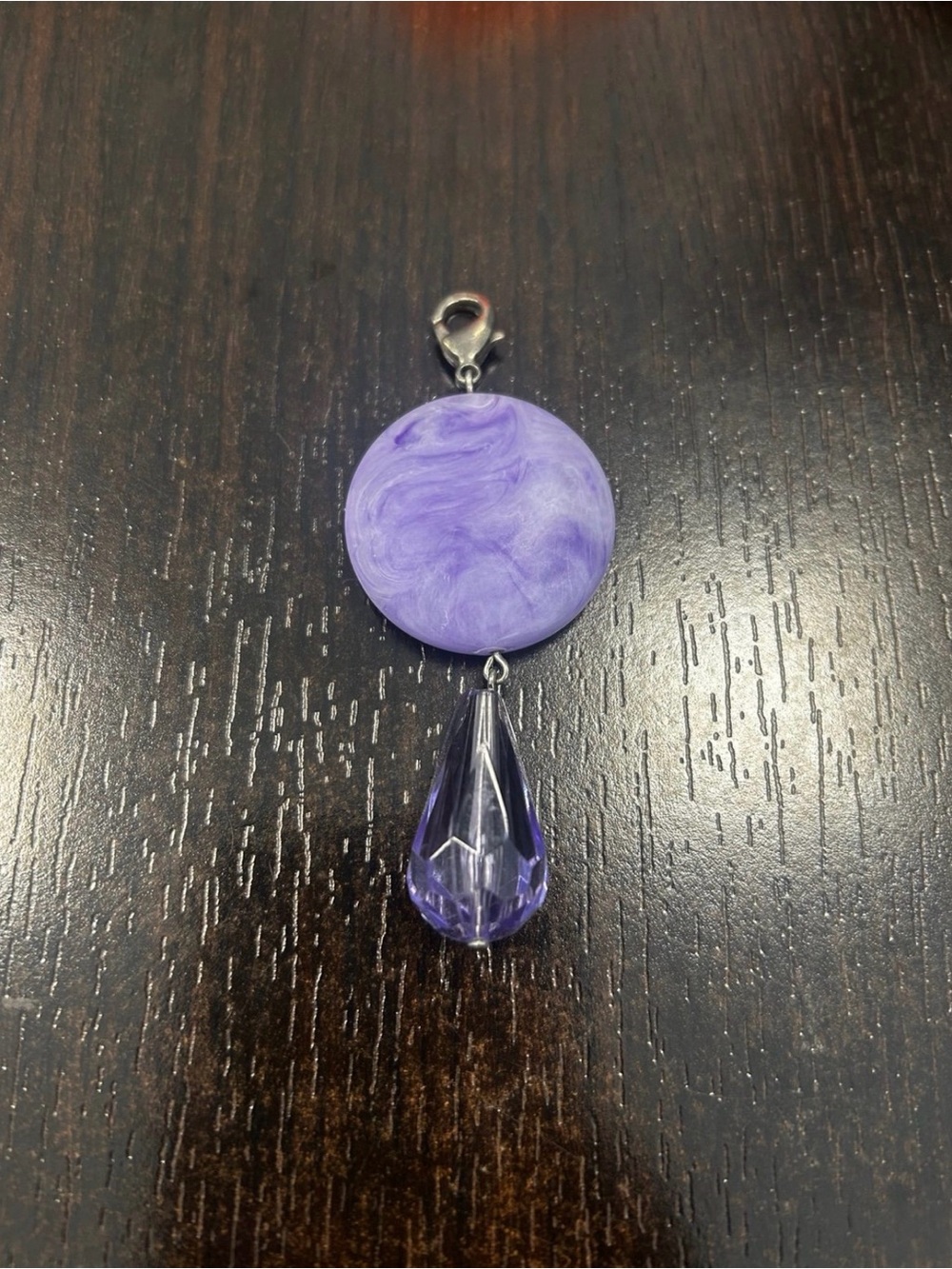 Purple Pendant Charm with Faceted Teardrop - Women Jewelry